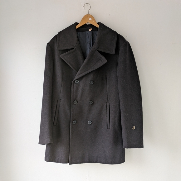 Vintage Other - Vintage Michel Beaudouin Double-Breasted Navy Pea Coat Size 48 RARE
